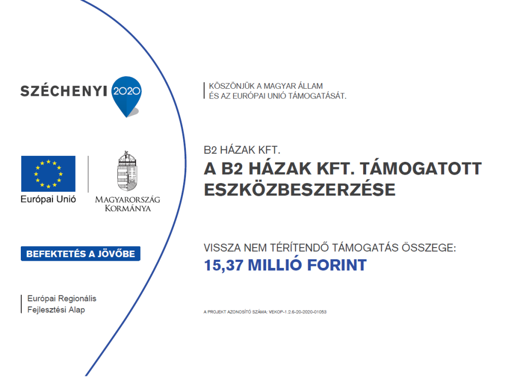 Széchenyi 2020 támogatási tábla